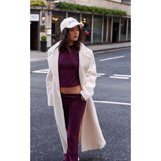 Burgundy Premium Soft Touch Boatneck Longline Top Burgundy Premium Soft Touch Boatneck Longline Top