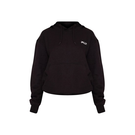 PRETTYLITTLETHING Petite Black Badge Detail Oversize Hoodie PRETTYLITTLETHING Petite Black Badge Detail Oversize Hoodie