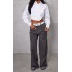 Tall Charcoal Fold Over Front Pants Tall Charcoal Fold Over Front Pants