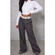 Tall Charcoal Fold Over Front Pants Tall Charcoal Fold Over Front Pants
