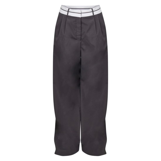 Tall Charcoal Fold Over Front Pants Tall Charcoal Fold Over Front Pants