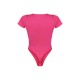 PRETTYLITTLETHING Hot Pink Logo Short Sleeve Bodysuit PRETTYLITTLETHING Hot Pink Logo Short Sleeve Bodysuit