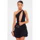 Petite Black Halterneck Trim Detail Shift Mini Dress Petite Black Halterneck Trim Detail Shift Mini Dress