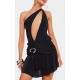 Petite Black Halterneck Trim Detail Shift Mini Dress Petite Black Halterneck Trim Detail Shift Mini Dress