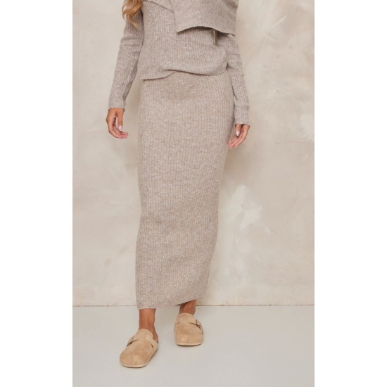 Mocha Luxe Knit Low Rise Midaxi Skirt Mocha Luxe Knit Low Rise Midaxi Skirt