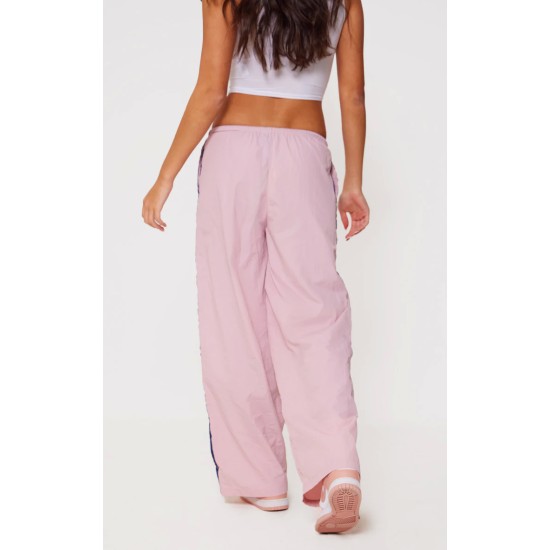 Pink Shell Side Stripe Detail Wide Leg Pants Pink Shell Side Stripe Detail Wide Leg Pants