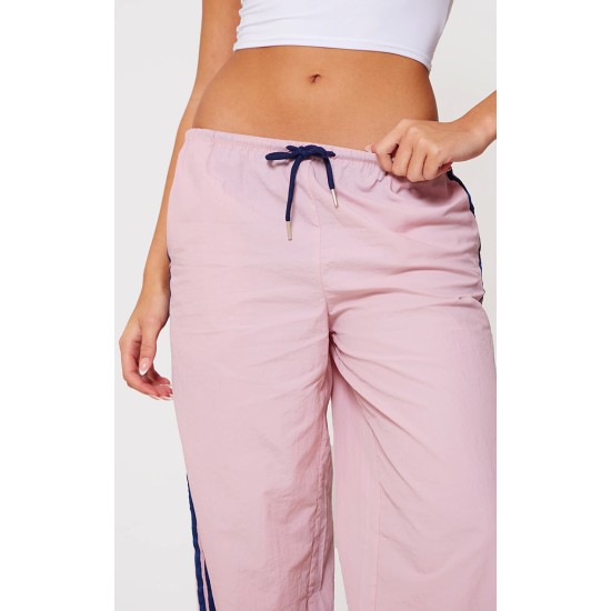 Pink Shell Side Stripe Detail Wide Leg Pants Pink Shell Side Stripe Detail Wide Leg Pants