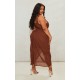 Plus Chocolate Underwire Detail Draped Midi Dress Plus Chocolate Underwire Detail Draped Midi Dress