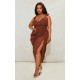 Plus Chocolate Underwire Detail Draped Midi Dress Plus Chocolate Underwire Detail Draped Midi Dress