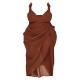 Plus Chocolate Underwire Detail Draped Midi Dress Plus Chocolate Underwire Detail Draped Midi Dress