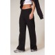 Black Flared Split Hem Sweatpants Black Flared Split Hem Sweatpants