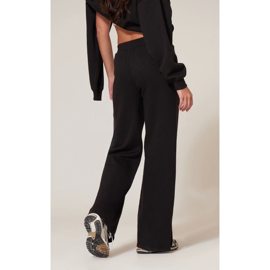 Black Flared Split Hem Sweatpants Black Flared Split Hem Sweatpants