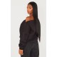 Shape Black Sweat Raw Edge Slouch Sweatshirt Shape Black Sweat Raw Edge Slouch Sweatshirt