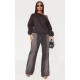 Shape Black Sweat Raw Edge Slouch Sweatshirt Shape Black Sweat Raw Edge Slouch Sweatshirt