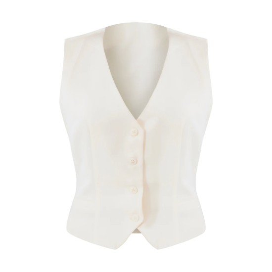 Cream Woven Tailored Boxy Vest Cream Woven Tailored Boxy Vest
