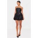 Black Sequin Bandeau Mini Puffball Dress Black Sequin Bandeau Mini Puffball Dress