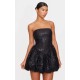 Black Sequin Bandeau Mini Puffball Dress Black Sequin Bandeau Mini Puffball Dress