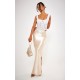 Champagne Stretch Satin Split Side Maxi Skirt Champagne Stretch Satin Split Side Maxi Skirt