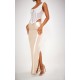 Champagne Stretch Satin Split Side Maxi Skirt Champagne Stretch Satin Split Side Maxi Skirt