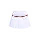 White Stretch Woven Belt Detail Pleated Mini Skirt White Stretch Woven Belt Detail Pleated Mini Skirt