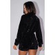 Black Sequin Shirt Romper Black Sequin Shirt Romper