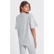 PRETTYLITTLETHING Pale Grey Printed Oversized T-shirt PRETTYLITTLETHING Pale Grey Printed Oversized T-shirt