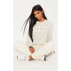 PRETTYLITTLETHING Sand Graphic Oversized Fit Sweatshirt PRETTYLITTLETHING Sand Graphic Oversized Fit Sweatshirt