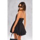 Black Buckle Detail Halterneck Puffball Mini Dress Black Buckle Detail Halterneck Puffball Mini Dress