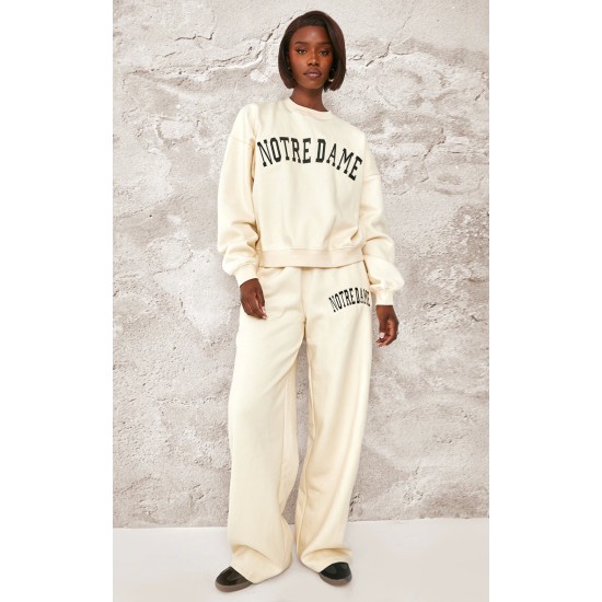 Tall Cream Notre Dame Oversized Sweatshirt Tall Cream Notre Dame Oversized Sweatshirt