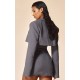 PLT Label Charcoal Tie Side Detail Blazer Dress PLT Label Charcoal Tie Side Detail Blazer Dress
