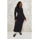 Plus Black Heavy Brushed Rib Tie Back Maxi Dress Plus Black Heavy Brushed Rib Tie Back Maxi Dress