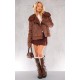 Chocolate Faux Suede PU Bonded Aviator Jacket Chocolate Faux Suede PU Bonded Aviator Jacket