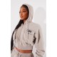 PRETTYLITTLETHING Shape Taupe Washed Cargo Cropped Hoodie PRETTYLITTLETHING Shape Taupe Washed Cargo Cropped Hoodie