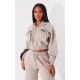 PRETTYLITTLETHING Shape Taupe Washed Cargo Cropped Hoodie PRETTYLITTLETHING Shape Taupe Washed Cargo Cropped Hoodie