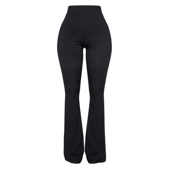 Shape Black Ribbed Flared Pants Shape Black Ribbed Flared Pants