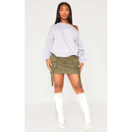 Shape Grey Marl Sweat Raw Edge Slouch Sweatshirt Shape Grey Marl Sweat Raw Edge Slouch Sweatshirt