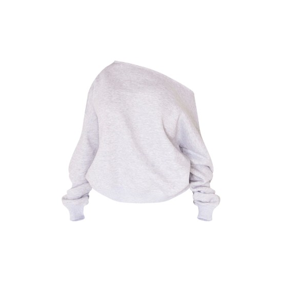 Shape Grey Marl Sweat Raw Edge Slouch Sweatshirt Shape Grey Marl Sweat Raw Edge Slouch Sweatshirt