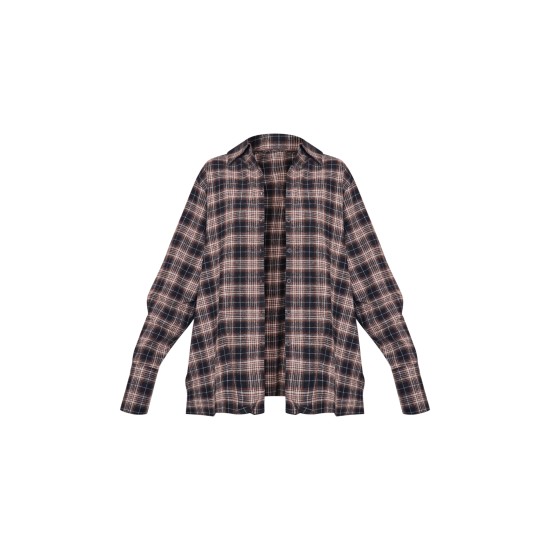 Chocolate Oversized Checked Shirt Chocolate Oversized Checked Shirt