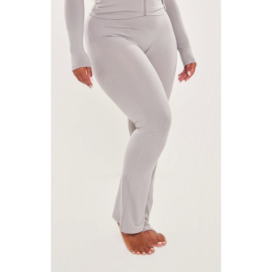 Shape Grey Sculpted Foldover Waist Flare Pants Shape Grey Sculpted Foldover Waist Flare Pants