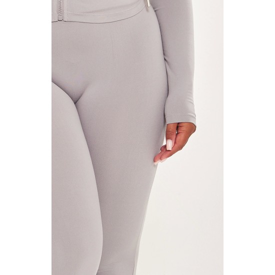 Shape Grey Sculpted Foldover Waist Flare Pants Shape Grey Sculpted Foldover Waist Flare Pants
