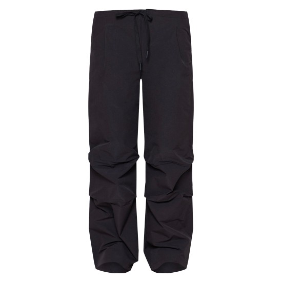 Black Thin Waistband Drawstring Detail Track Pants Black Thin Waistband Drawstring Detail Track Pants