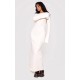 Cream Heavy Brushed Rib Tie Back Maxi Dress Cream Heavy Brushed Rib Tie Back Maxi Dress