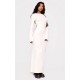 Cream Heavy Brushed Rib Tie Back Maxi Dress Cream Heavy Brushed Rib Tie Back Maxi Dress