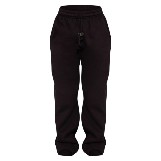 PRETTYLITTLETHING Black Badge Detail Mid Rise Wide Leg Sweatpants PRETTYLITTLETHING Black Badge Detail Mid Rise Wide Leg Sweatpants