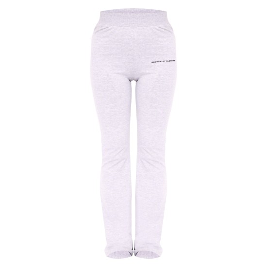 PRETTYLITTLETHING Ash Grey Print Flared Pant PRETTYLITTLETHING Ash Grey Print Flared Pant