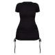 Shape Black Rib Short Sleeve Ruched Side Bodycon Dress Shape Black Rib Short Sleeve Ruched Side Bodycon Dress
