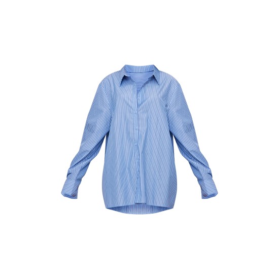 Blue Striped Oversized Shirt Blue Striped Oversized Shirt