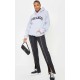 Grey Chicago Print Oversized Hoodie Grey Chicago Print Oversized Hoodie