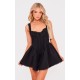 Black Woven Lace Detail Strappy Romper Black Woven Lace Detail Strappy Romper
