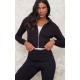Black Zip Cropped Hoodie Black Zip Cropped Hoodie